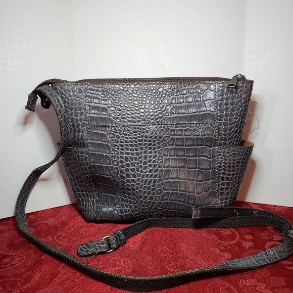 NEEDS REPAIRS Patricia Nash Aveley Crocodile Embossed Leather Crossbody Bag - Picture 1 of 10